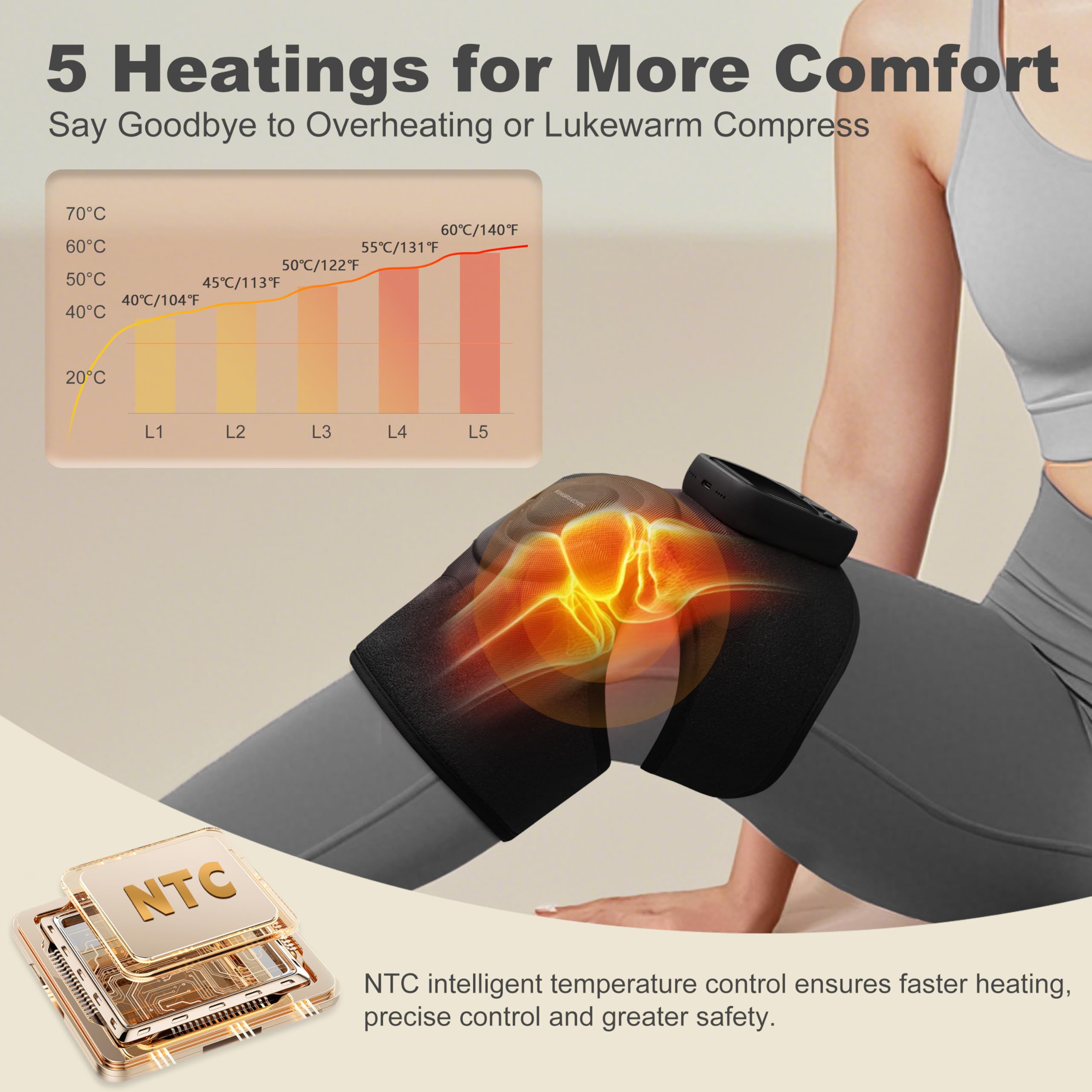 KingPavonini cordless knee massager enables wireless use anywhere