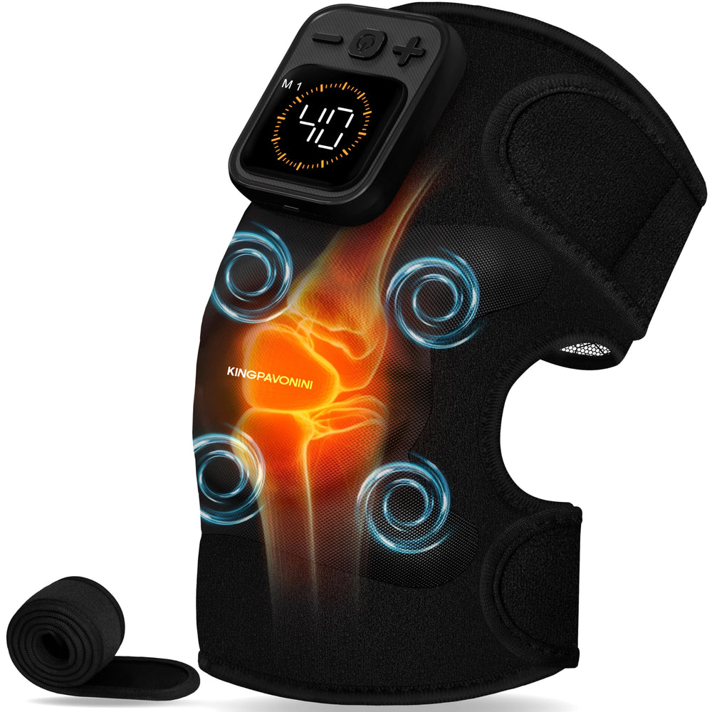 KingPavonini knee massager with heat level controls for customizable warmth
