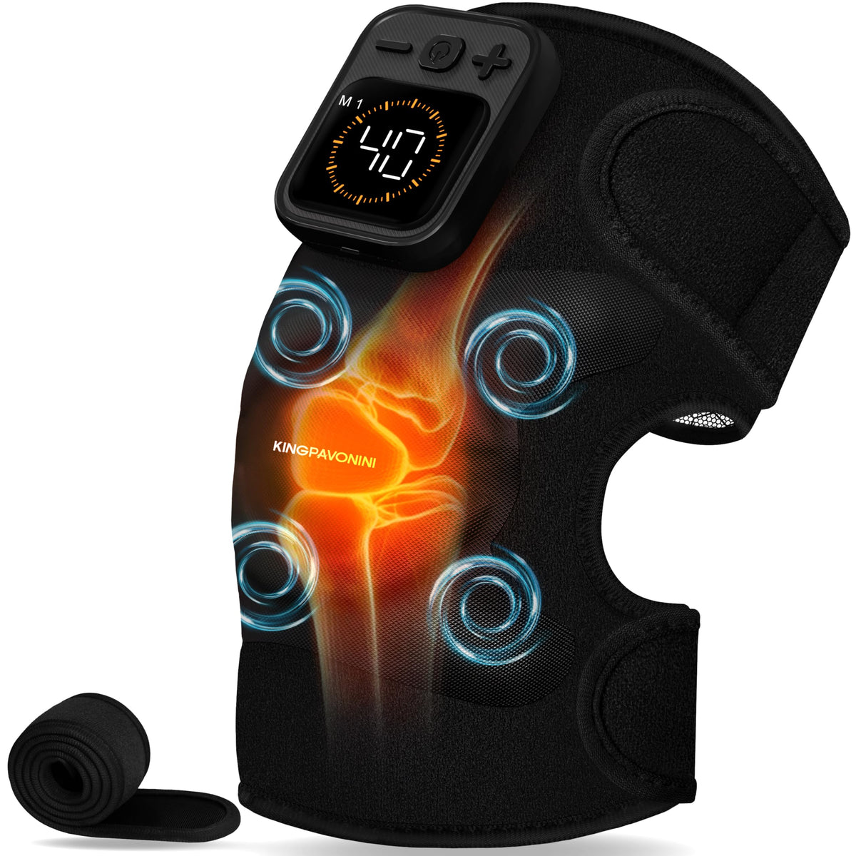 KingPavonini knee massager with heat level controls for customizable warmth