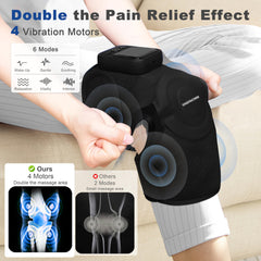 KingPavonini knee massager heat levels set for personalized comfort
