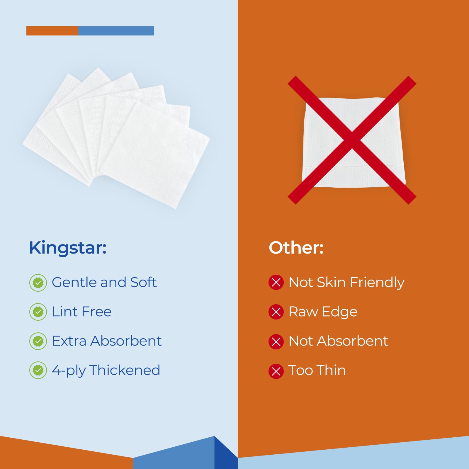 Kingstar hospital-grade gauze pad 4x4 reliable for first aid.