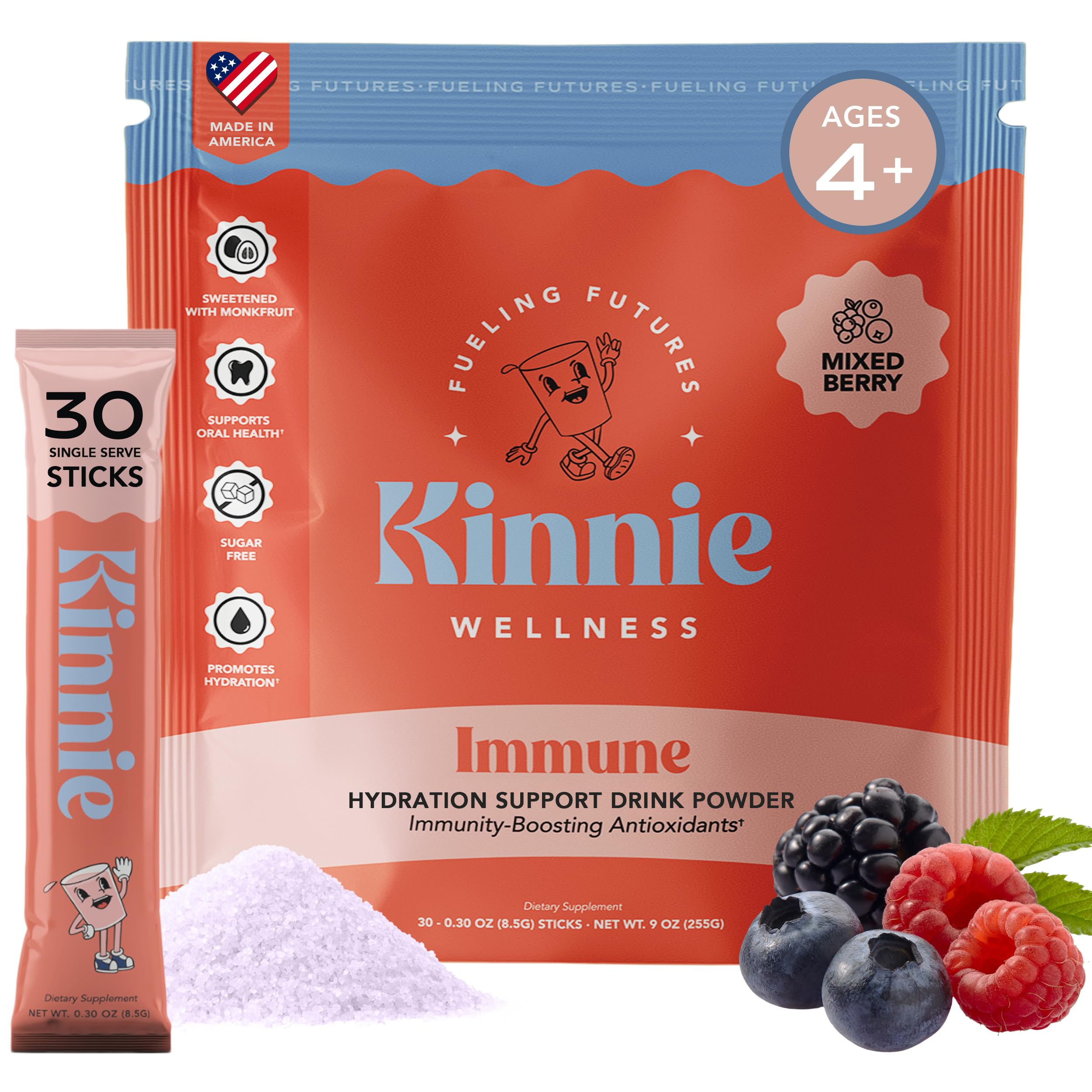Kinnie sobres individuales para mezclar con agua sin azúcar en la lonchera.