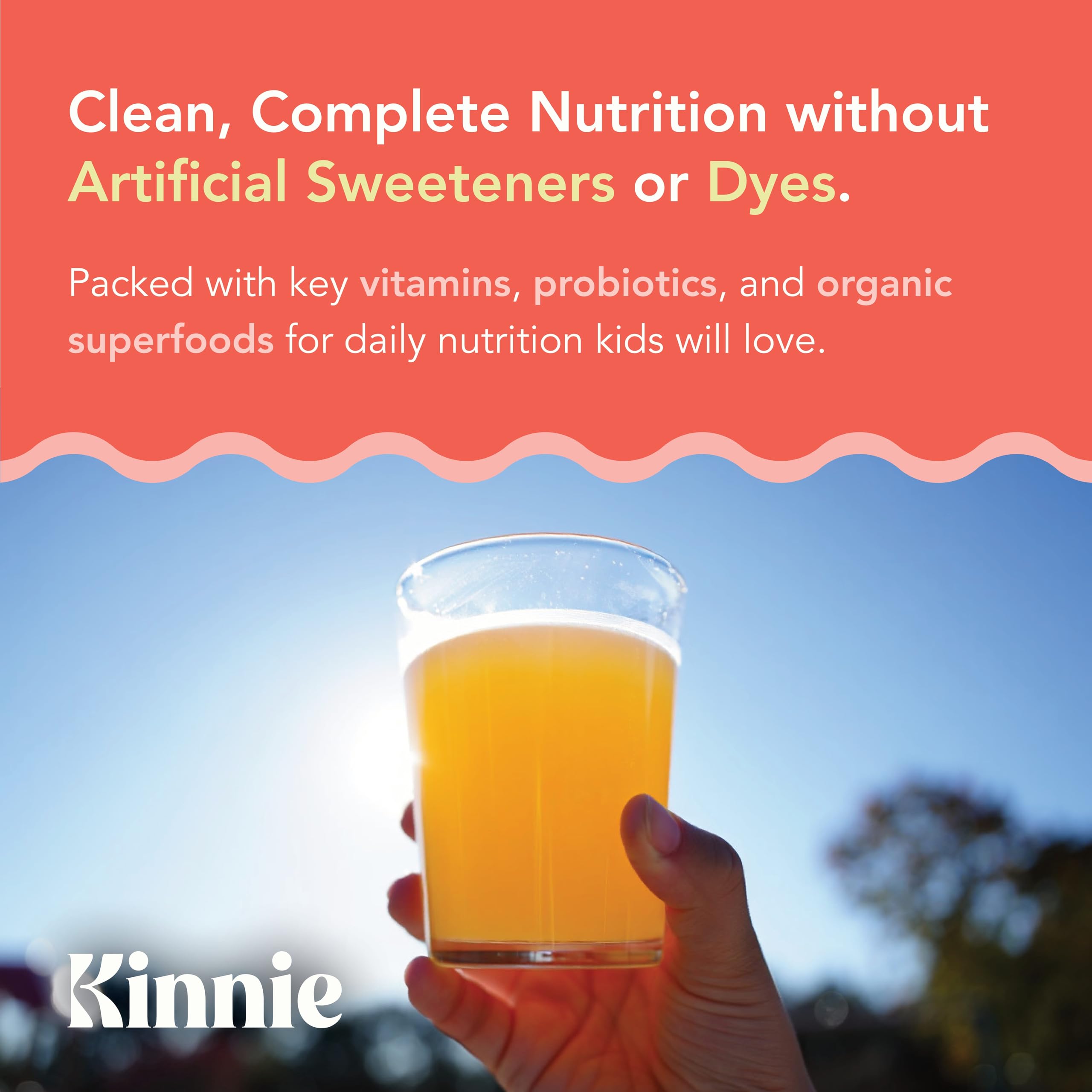 Kinnie Kids probiotic-prebiotic powder, supporting digestive balance during meals
