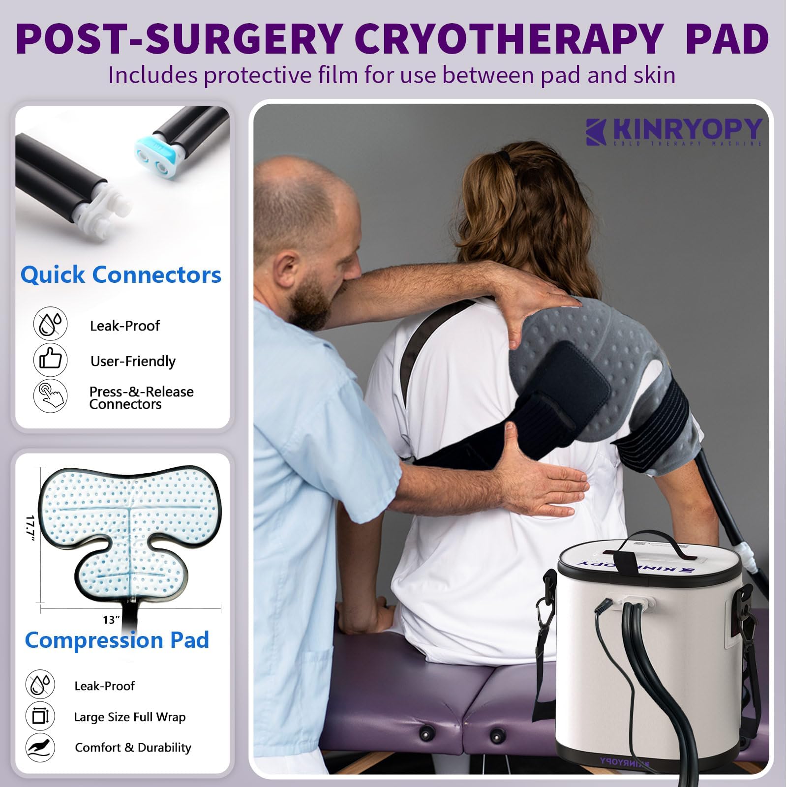 KINRYOPY ergonomic shoulder strap ensures secure, comfortable wear