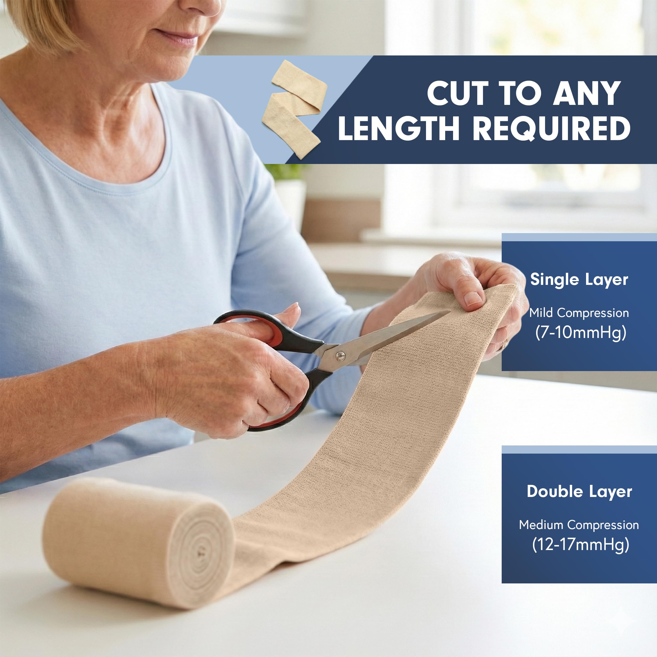 KinGrip tubular bandage elbow protects tissue while you move freely.