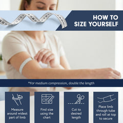 KinGrip tubular bandage foot helps manage swelling under footwear.