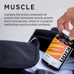 Kion Aminos label close-up confirms vegan, gluten-free, soy-free, and non-GMO ingredients