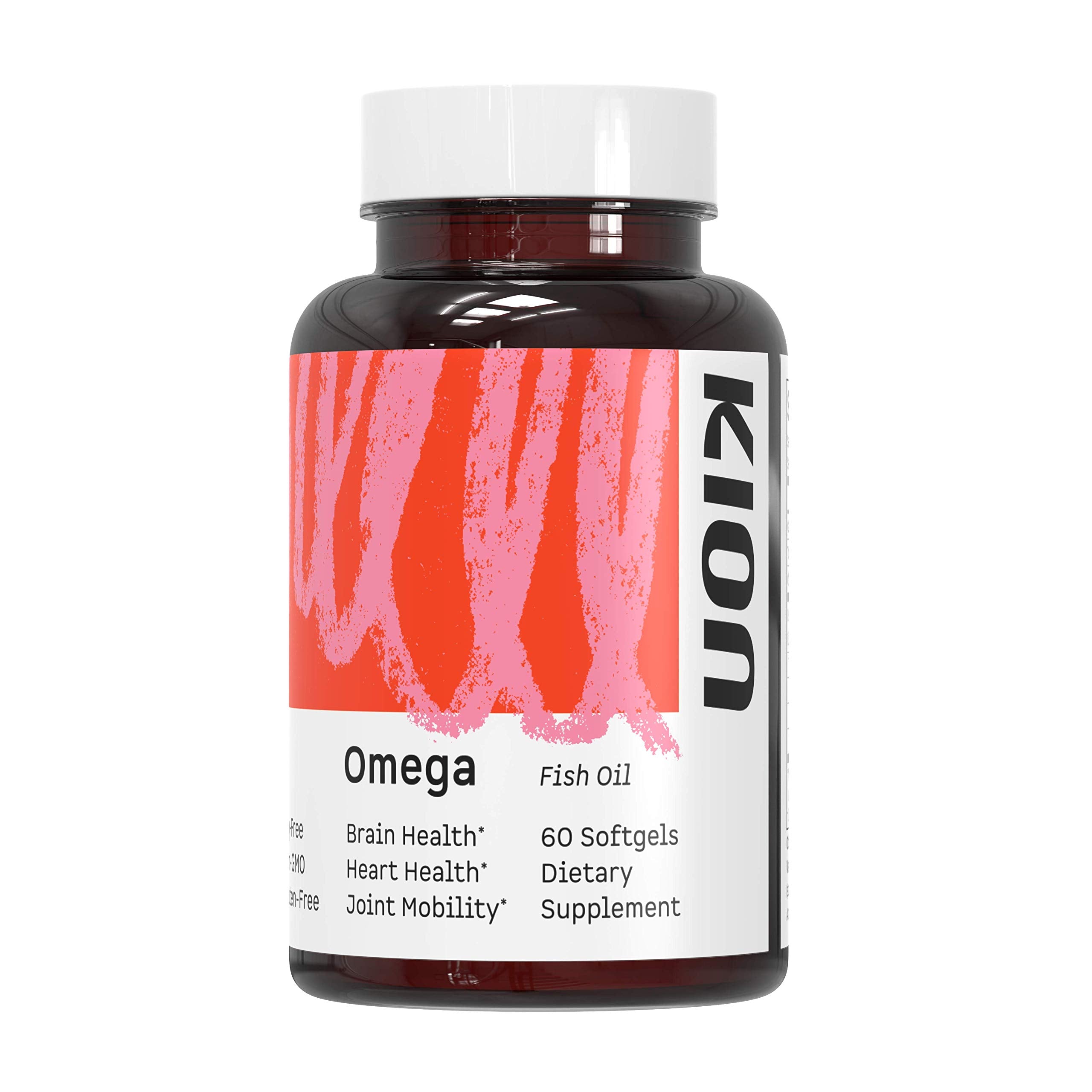 Kion Omega 1000mg softgels with no fishy taste for daily use.