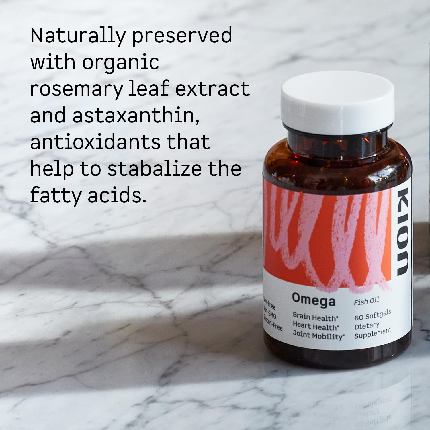 Kion Omega is sustainably sourced omega-3 fish oil capsules.