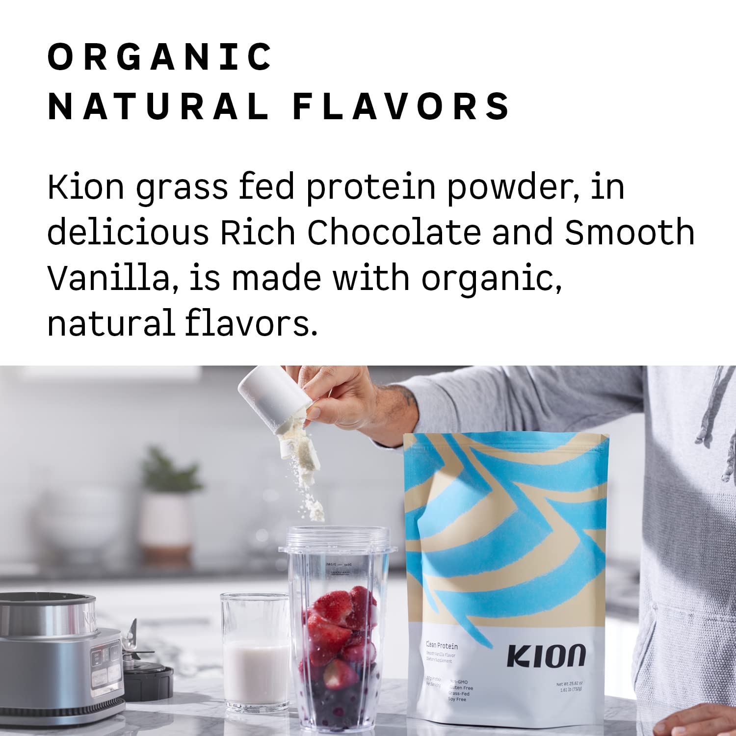 Kion protein powder shaker ready for post-workout smoothies