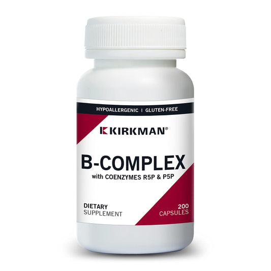 Kirkman B-Complex with CoEnzymes bottle front view for daily B-vitamin support.
