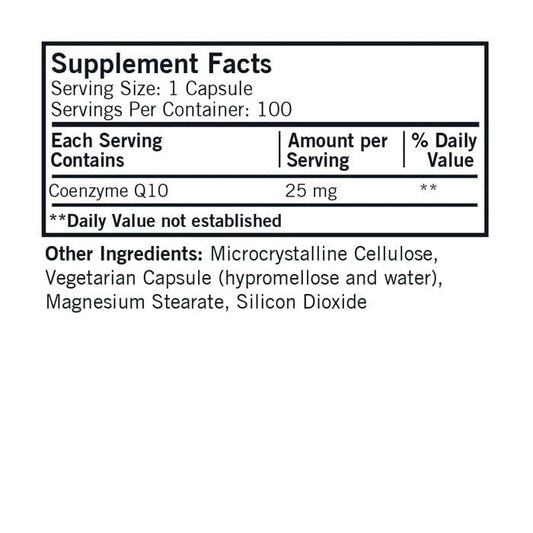 Kirkman CoQ10 label closeup highlighting gluten- and casein-free ingredients