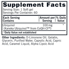 Kirkman CoQ10 Ubiquinol capsule in glass bottle highlights easy daily supplementation
