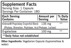 Kirkman Enzyme-Aid capsules label highlights plant-based enzyme support