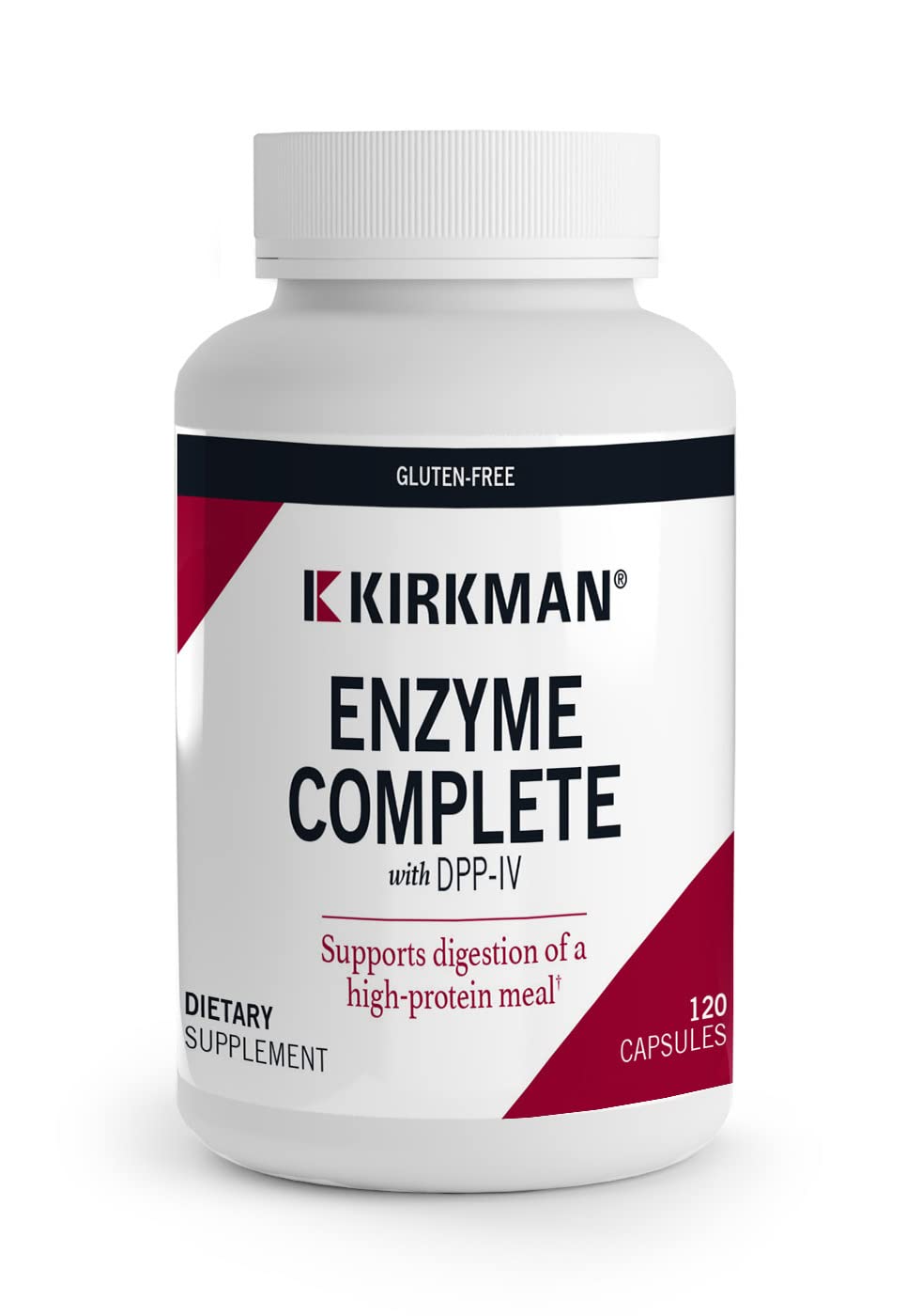 Kirkman Enzyme Complete/DPP-IV bottle front view supports broad digestion.