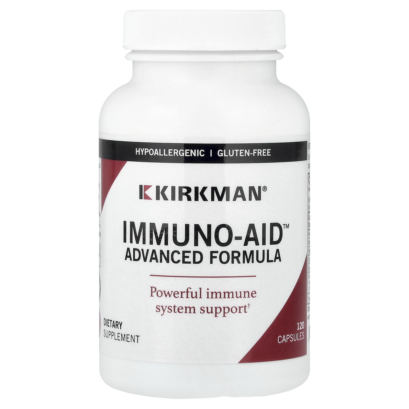 Kirkman Immuno-Aid bottle front view for immune support.