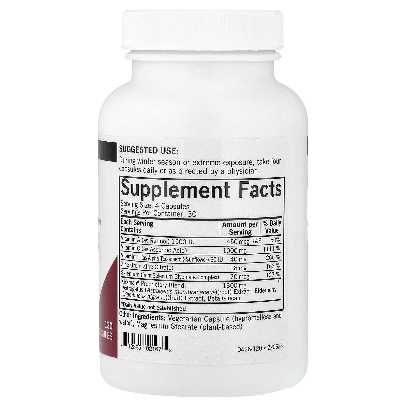 Kirkman Immuno-Aid capsules close-up showing texture for daily wellness.