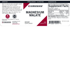 Kirkman Magnesium Malate bottle on counter for everyday use.