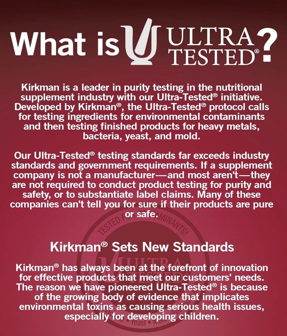 Kirkman Nu-Thera gluten-free seal highlights allergen-friendly formula.