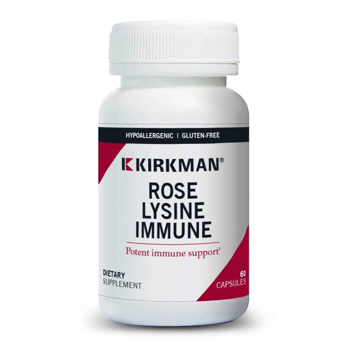 Kirkman Rose Lysine Immune bottle for daily immune support.