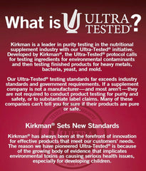 Kirkman Vitamin D-3 1000 IU bottle pour showing convenient daily usage
