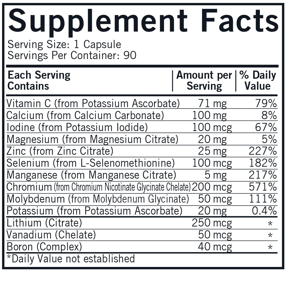 Kirkman WP Minerals capsules highlight essential minerals for balanced nutrition.