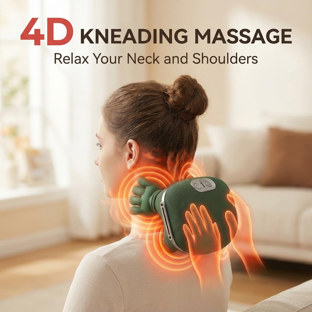 Kithouse neck massager upper and lower nodes mimic palm pressure