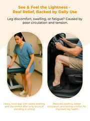 Kitusi leg massager vibration mode boosting circulation and reducing leg tiredness.