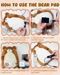 Kivdes Bear USB heating pad closeup with sensors for steady heating