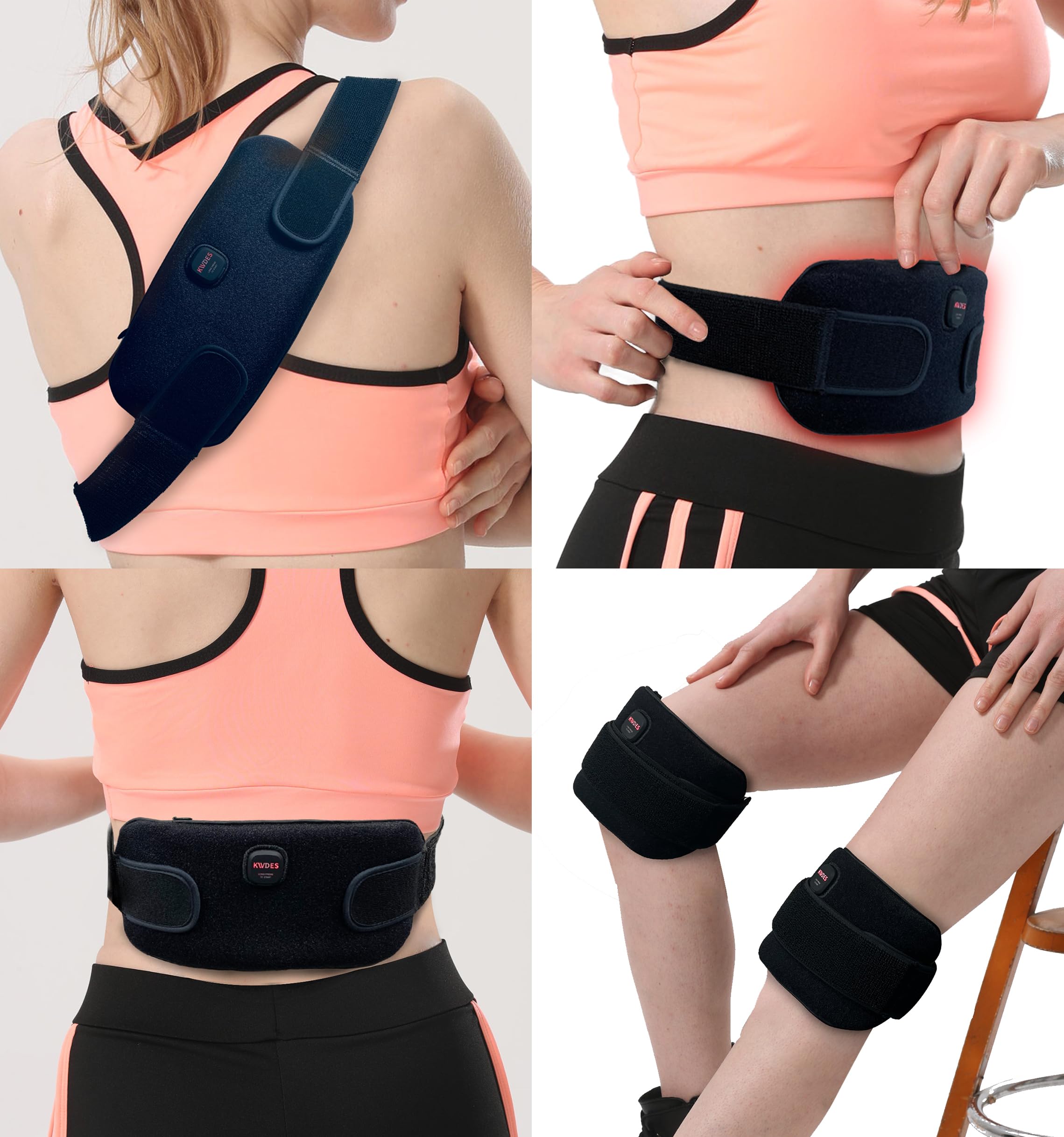 Kivdes portable heating pad on the go provides warm comfort under a jacket
