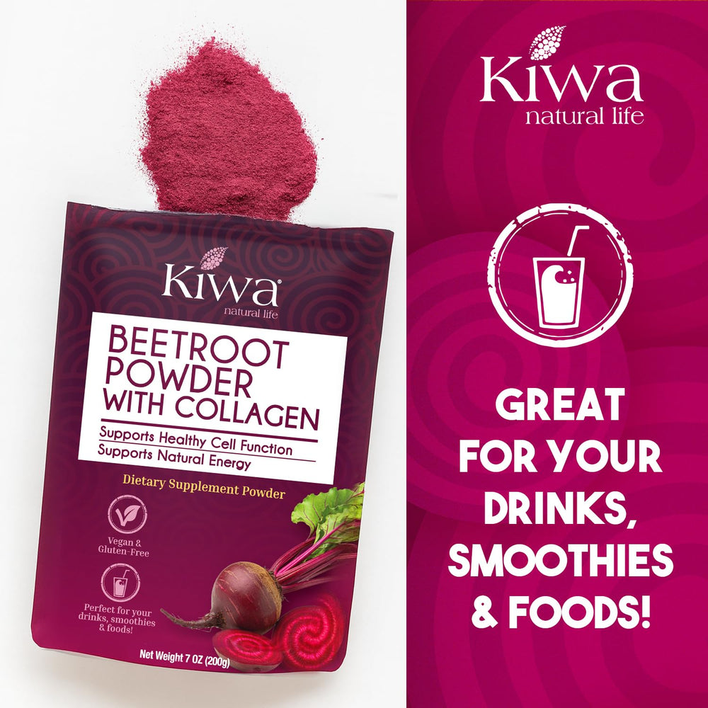 Kiwa Beetroot Powder in a smoothie bowl for color and nourishment.