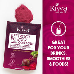 Kiwa Beetroot Powder in a smoothie bowl for color and nourishment.