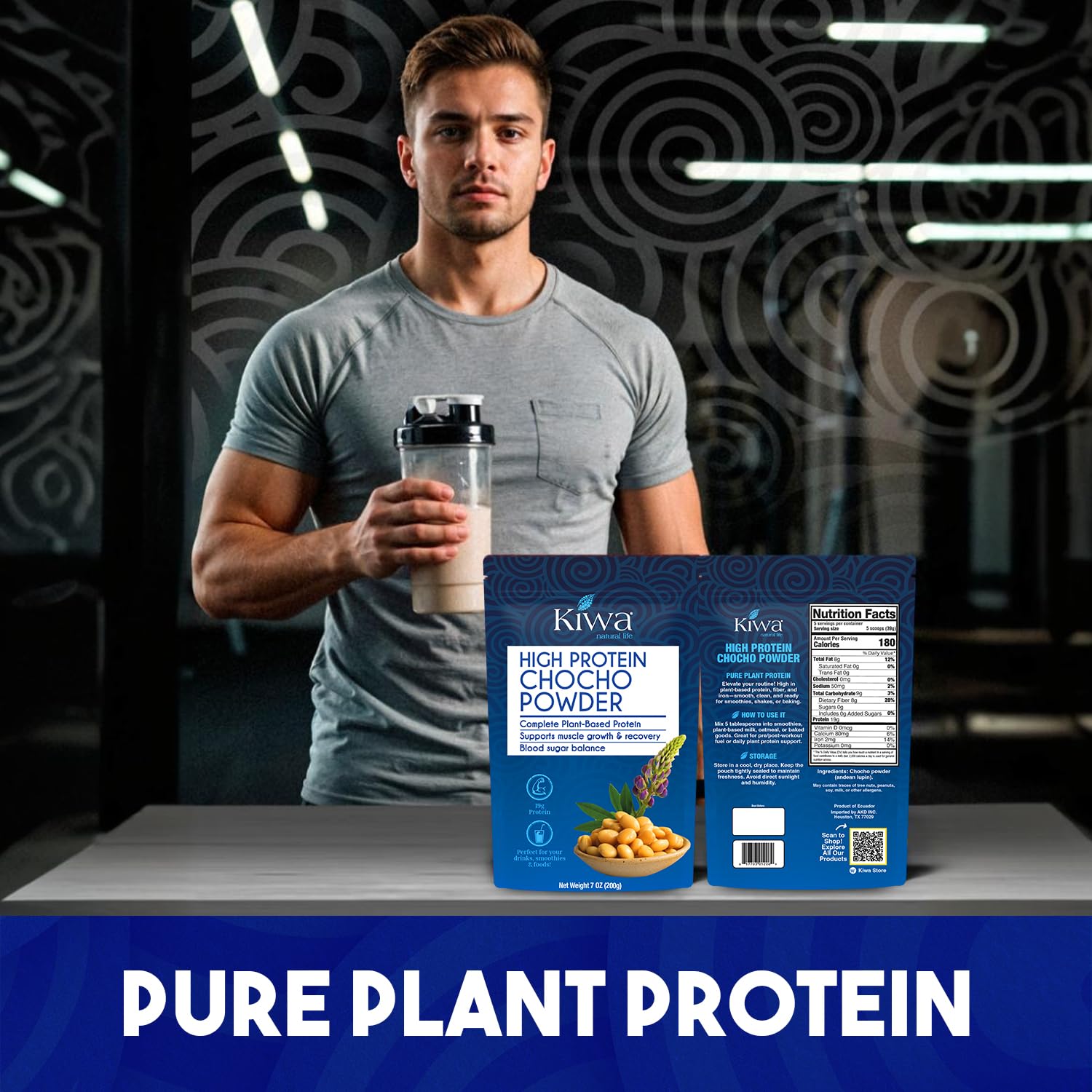 Kiwa Chocho powder with spoon shows precise measurement for daily use.