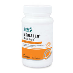 Klaire Labs Acumen capsules close-up highlighting Bacopa extract for memory support.