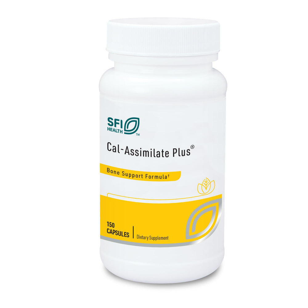 Klaire Labs Cal-Assimilate Plus bottle illustrating the bone support formula.