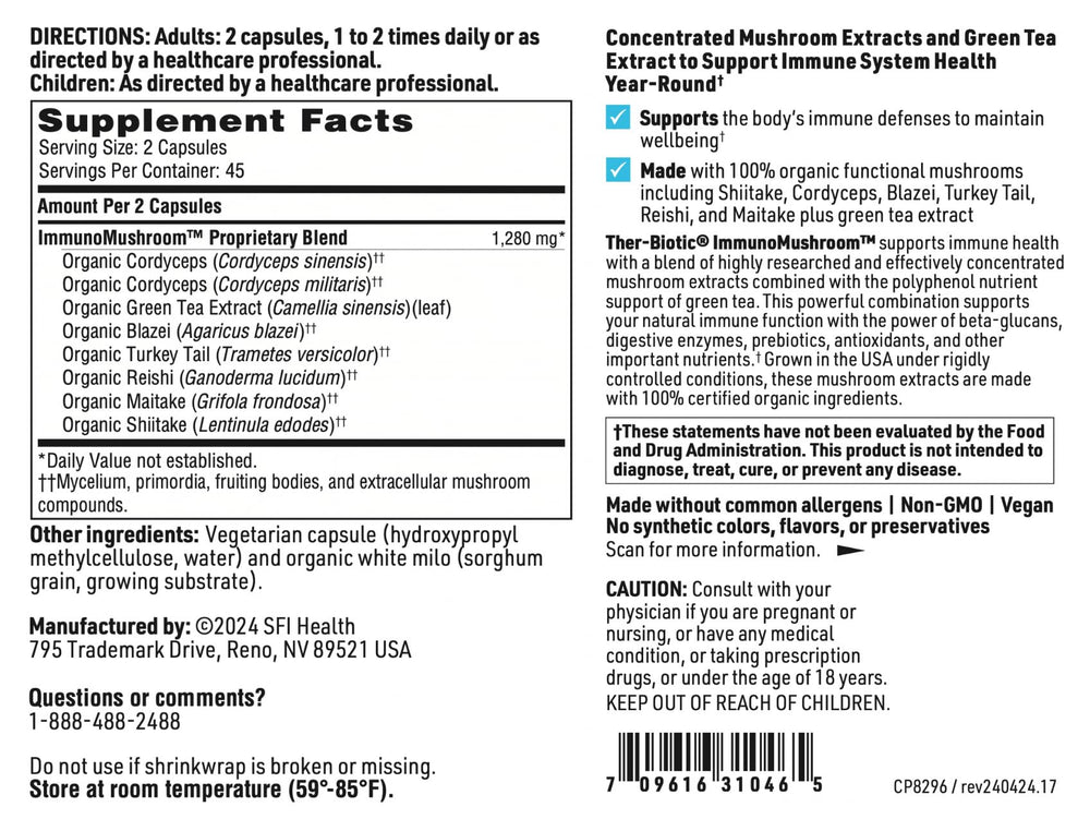 Klaire Labs Immunomax label close-up with no artificial additives