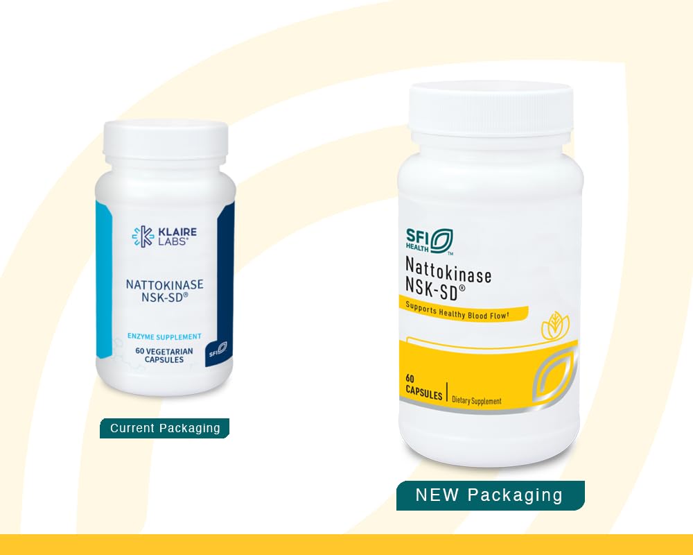 Klaire Labs nattokinase NSK-SD capsules ready to swallow for circulatory support