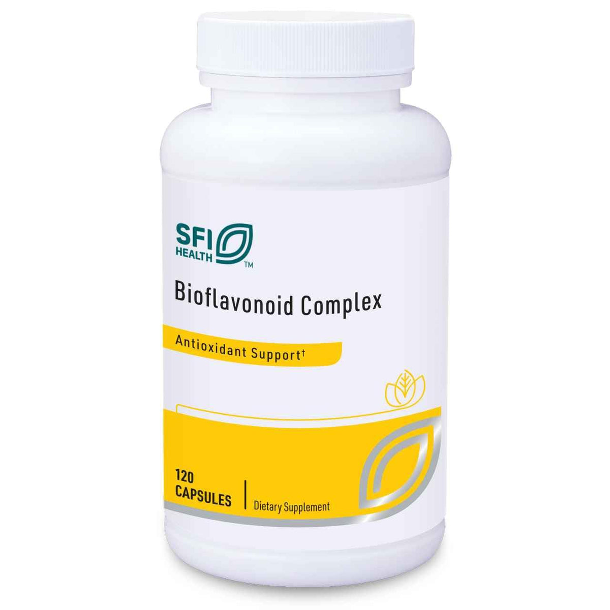 Klaire Labs SFI Health Bioflavonoid Complex bottle front may support healthy blood vessels.