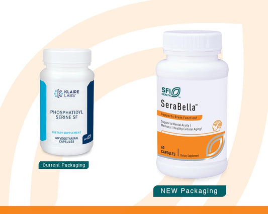Klaire Labs SFI Health phosphatidylserine sunflower label closeup showing product details.