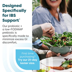 Ther-Biotic Pro IBS Relief per-serving label communicates 20B CFU for gut support