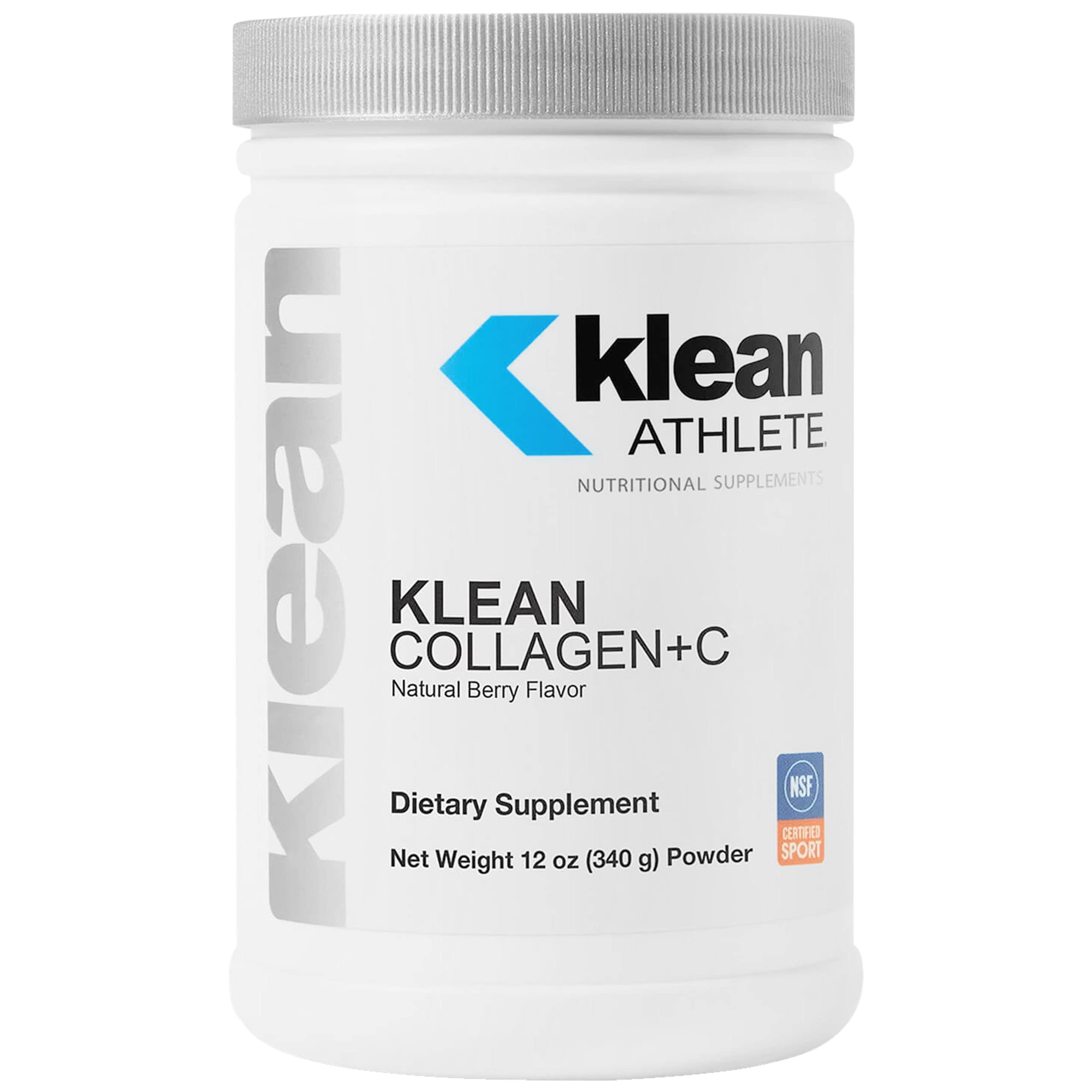 Klean Athlete Klean Collagen+C bottle with natural berry flavor for joint support.
