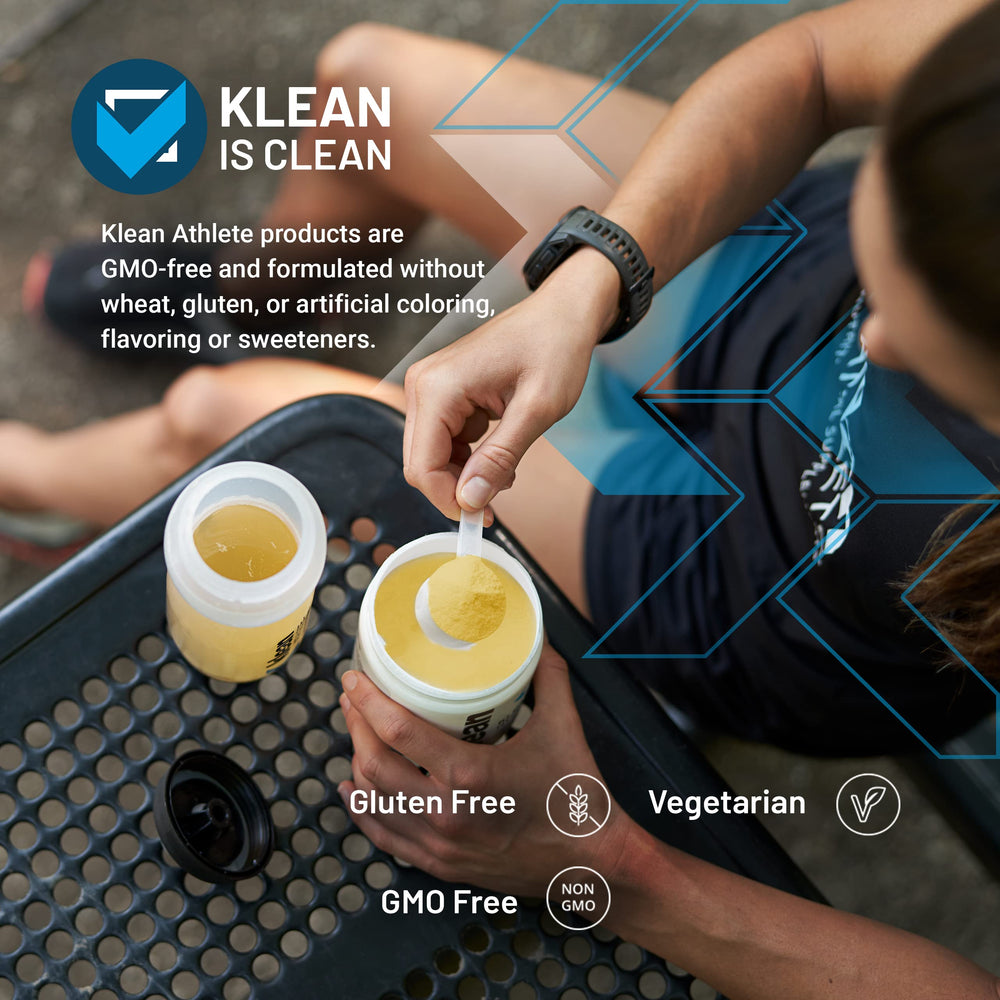 Close-up of the Klean Essential Aminos + HMB label showing ingredients.