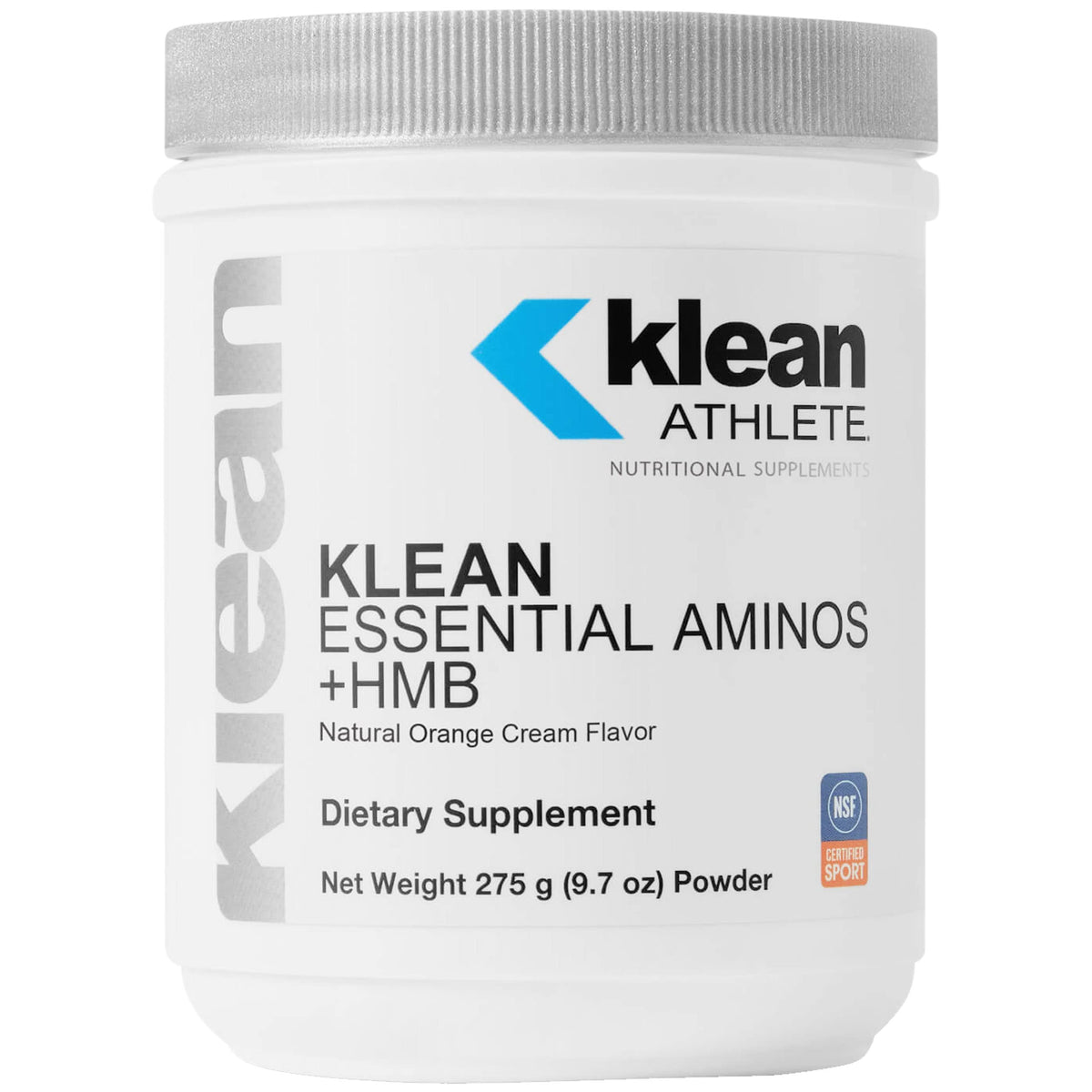 Klean Essential Aminos + HMB orange cream bottle for athletic support.