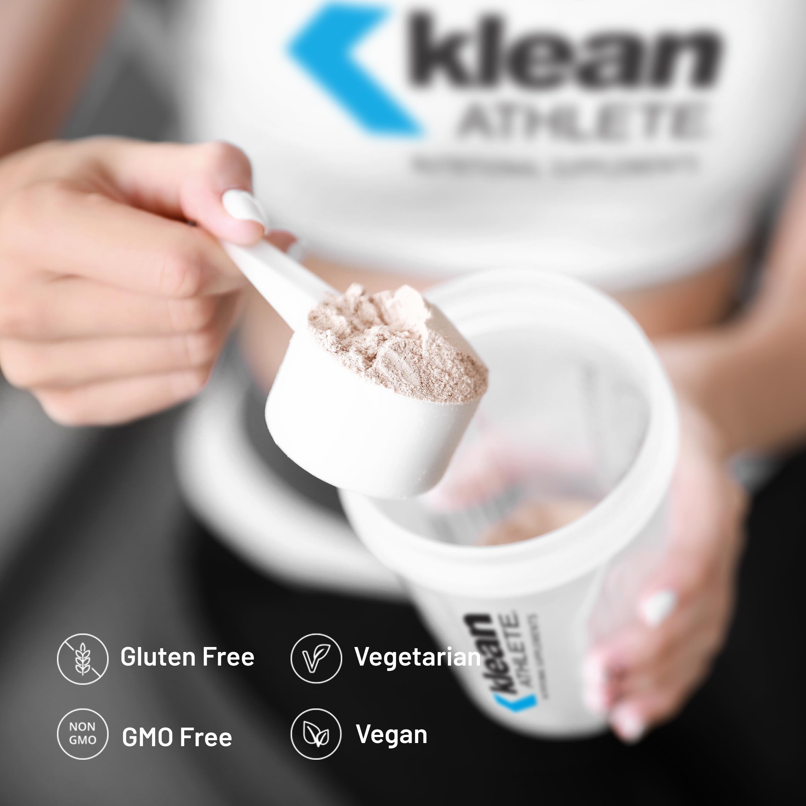Label close-up showing vegan, gluten-free formulation