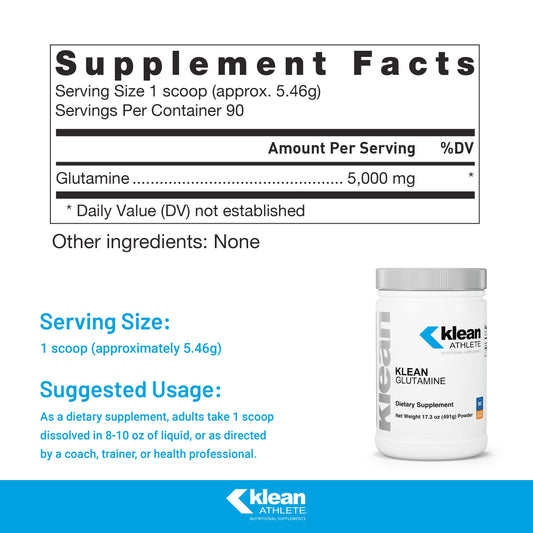 Klean Glutamine serving scoop shown for easy daily dosing
