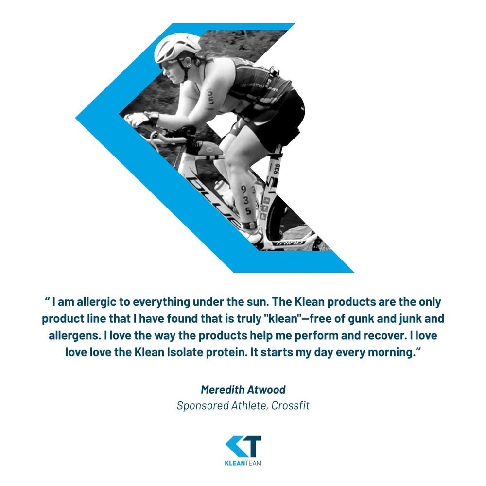 Klean Isolate product image emphasizing sports nutrition on the go.