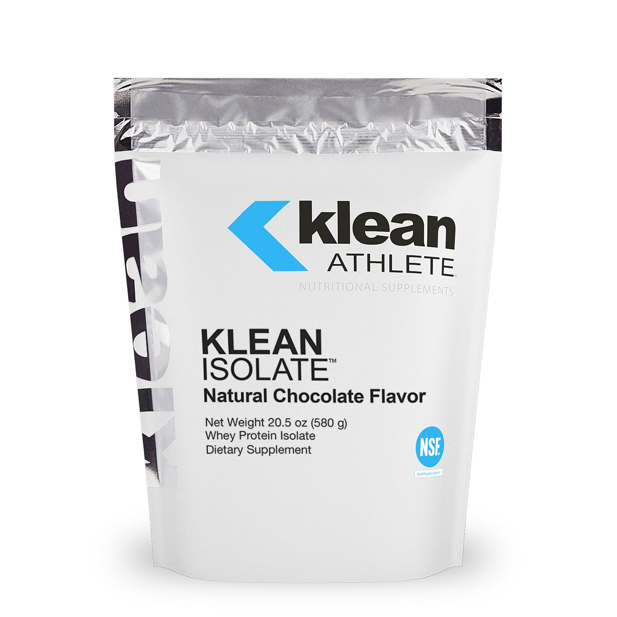 Klean Isolate tub front view highlighting natural chocolate flavor for daily protein support