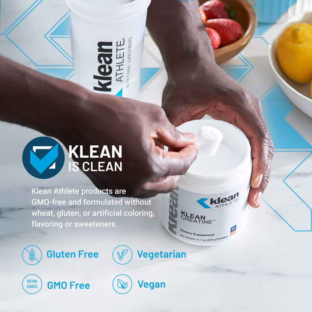 Klean Creatine powder dispersion—unflavored formula blends smoothly for post‑practice recovery.