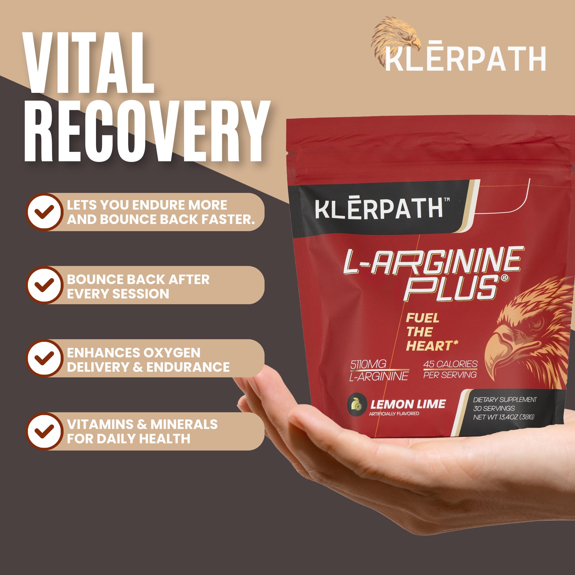 Klerpath Arginine Plus lemon lime flavor close up