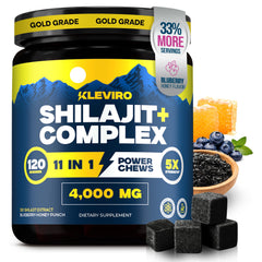 KLEVIRO 11-in-1 Shilajit Gummies bottle for daily vitality and convenience.